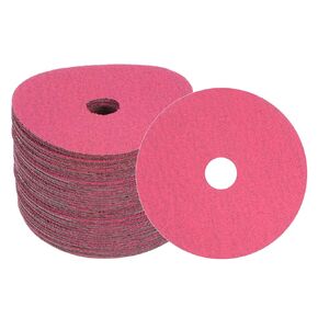 HARFINGTON 25PCS Fiber Grinding and Sanding Discs 5" x 7/8" 60 Grit Ceramic Resin Fiber Abrasive Discs for Grinding Polishing, Red Brown