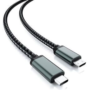 Braided USB-C to Micro USB Cable 6 Feet/1.8M, Type USB C to Micro USB Cord Supports OTG & 2.4A Fast Charging & Data Sync, for Samsung Galaxy, LG, PS4, Kindle, Xbox Controller, Android Phone