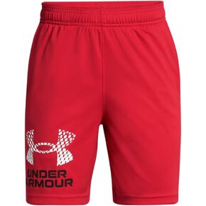 Under Armour Boys' Tech Logo Shorts, (001) Black / / Mod Gray, X-Large Plus