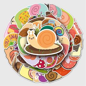 50 Packs Snail Stickers Water Bottles Laptop Phone Computer Guitar Skateboard Hydroflasks Cartoon Insect Vinyl Sticker Waterproof Aesthetic Trendy Decals for Kids Teens Girls Adults