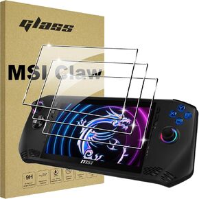 for ROG Ally/MSI Claw A1M 2024 Screen Protector, Anti-Scratch Tempered Glass flim, （Full coverage improvement model） Case Friendly, No white edges,Anti-Scratch (2 PACK)