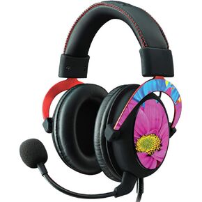 MightySkins Skin Compatible with Kingston HyperX Cloud II Gaming Headset - Colorful Flowers | Protective, Durable, and Unique Vinyl Decal wrap Cover | Easy to Apply, Remove | Made in The USA