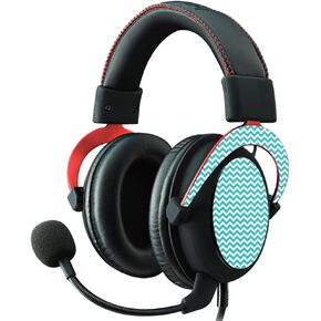 MightySkins Skin Compatible with Kingston HyperX Cloud II Gaming Headset - Turquoise Chevron | Protective, Durable, and Unique Vinyl Decal wrap Cover | Easy to Apply, Remove | Made in The USA