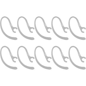 10PCS Bluetooth Headset Earpiece Universal Receiver Clip 360 Degree Rotate Clamp Holder Earhooks Ear Loop Replacement (6mm - Clear)