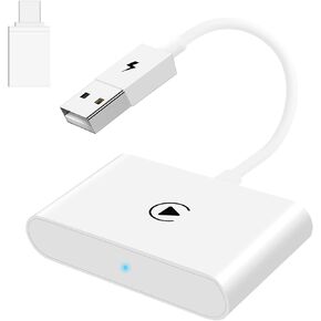 Wireless Carplay Adapter for Apple Carplay Wireless Adapter Convert Wired to Wireless CarPlay Dongle for Wireless Control Plug & Play Fit for Cars from 2015 & iPhone, White
