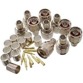 CablesOnline, 10-Pack, N Male Crimp Type 50-ohm Connectors for RG8/RG213/LMR400 Coax Wire