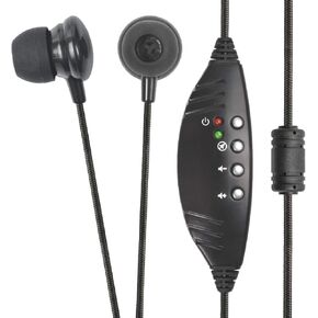 ECS WordSmith USB Transcription Headset, 7-Foot Cord, in-Ear Ear Bud with Silicone Ear Tips, Superior Comfort & Audio Clarity, External Sound Card, Medical & Legal Dictation, 3 Extra Pair of Ear Tips