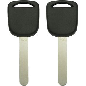 Keyless2Go Replacement for New Uncut Transponder Chip Ignition Car Key HO01 (2 Pack)