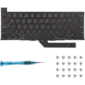 Willhom US Keyboard with Screws and Screwdriver Kit Replacement for MacBook Pro 16" A2141 Late 2019