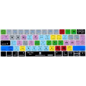 XSKN Premiere Pro English Shortcut Silicone Keyboard Skin Cover for Touch Bar MacBook Pro 13" (A2159 A1706 A1989) & MacBook Pro 15" (A1707 A1990), US EU Layout