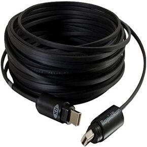 Legrand - C2G RapidRun Optical Runner Cable, Fiber Optic HDMI Cable, Black OFNP-Rated USB Fiber Optic Cable, 35 Foot Runner Cable, C2G 60118