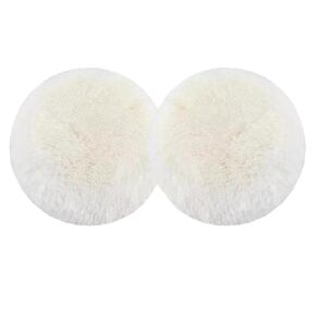 2Pcs 5" Wool Polishing Pads,Soft Wool Sheepskin Polishing Buffing Pad Wheels for Car Furniture Glass Flocking Hook & Loop Back for Random Orbital Sander