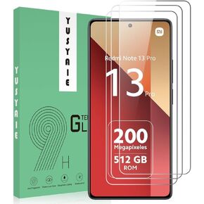 [3 Pack] Tempered Glass Screen Protector Compatible with Xiaomi Redmi Note 13 Pro 4G&5G/Note 13 with 9H HD Clear Transparent Ultra thin Protective Glass Film