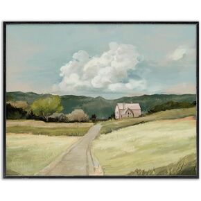 Stupell Industries Road Leading Home Countryside Mountain Landscape Black Framed 24 x 30