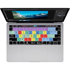 KB Covers for Adobe Photoshop | Shortcut Keyboard Cover Compatible with 13" & 15" MacBook Pro Touch Bar | Thin Dust Water & Dirt Resistant Silicone Skins