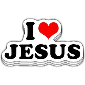 3 PCs I Love Jesus Heart Christian Vinyl Sticker 3 Inches