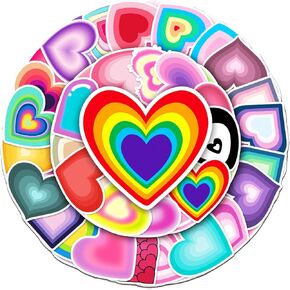 Love Stickers 50 Pack Shaped Heart Water Bottles Stickers-Waterproof Stickers for Skateboard,Laptop,Computer,Phone Cases,Guitars,Refrigerator,Cup,Bike-Aesthetic Stickers Pack for Kids,Teens,Adults