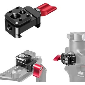 محول مشبك السكك الحديدية الناتو قابل للتعديل لـ DJI RS3 Pro / RS3 Mini / RS3 / RSC2، مشبك قفص الكاميرا الناتو مع فتحات 3/8 بوصة 1/4 بوصة ودبابيس تحديد موقع ARRI