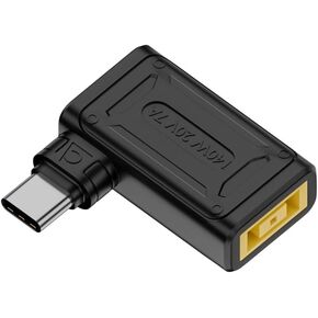 NFHK 140W 100W DC Jack 5.5x2.1mm Input to USB-C Type-C Angled 90 Degree Power Plug Charge Adapter for Laptop Phone