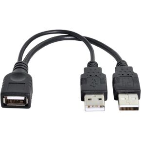 chenyang USB 2.0 Y Splitter Cable USB 2.0 Male to Female Data Charger Extension Cable with Auxiliary Power Supply Port