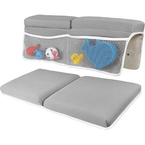 Comfortable Baby Bath Kneeler and Elbow Rest Pad Set - Non-Slip Quick Dry Kneeling Bath Mat for Mom and Tub Elbow Rest with Pockets for Baby Bathtime Essentials