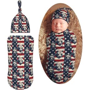 Cardinal Red Birds Newborn Swaddle Blankets Hat Sets Soft Baby Receiving Blanket Swaddle Sack for Baby Shower Infant Boy Girl Gift
