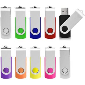 32GB Flash Drive 10 Pack USB Flash Drive 32 gb UBIOER Thumb Drive Memory Stick Pen Drives Jump Drive for Data Storage, File Sharing USB 2.0, 10 Colors (32G)