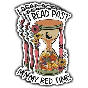 (3pcs) I Read Past My Bedtime Sticker Booktrovert Book Lover Decal Sticker for Kindle Laptop Water Bottle, Reading Bookish Sticker Adult Spicy Booktok Funny Aesthetic - 3x1.8