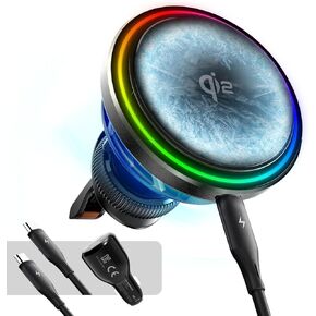 MINIX for 15W Qi2 MagSafe Wireless Ice Cooling Car Charger [2024 Ice Cooling Material Technology & Active Cooling Fan] Magnetic Wireless Car Charger Compatible with iPhone 12/13/14/15 Fast Charging