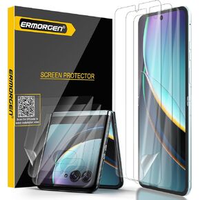 (3 Sets 6 Packs Screen Protector Compatible for Motorola Razr Plus 2023 Full Coverage High Definition Edge to Edge HD, Anti-Scratch