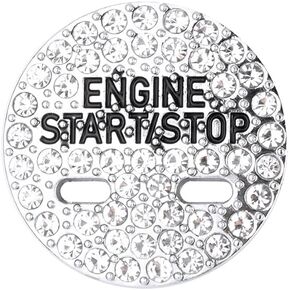 1797 Compatible Ignition Button Caps for Chevy Chevrolet Bling Accessories Equinox Impala Malibu Tahoe Start Stop Engine Interior Parts Covers Decals Stickers Decorations Men Crystal Zinc Cute Silver