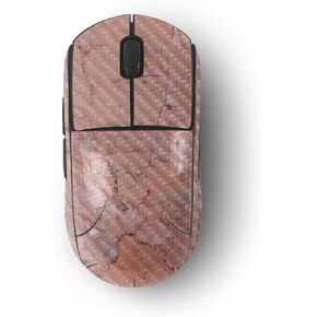 MightySkins Carbon Fiber Skin Compatible with Logitech G Pro Wireless Gaming Mouse - Pink Marble | Protective, Durable Textured Carbon Fiber Finish | Easy to Apply