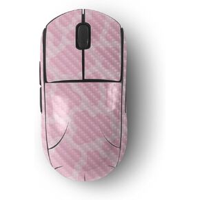 MightySkins Carbon Fiber Skin Compatible with Logitech G Pro Wireless Gaming Mouse - Pink Giraffe | Protective, Durable Textured Carbon Fiber Finish | Easy to Apply
