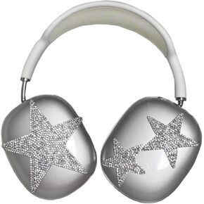 Case Cover for AirPods Max Headphones Glittering gem-Encrusted, Stars Sparkling Rhinestones Accessories Ultra Protective Cover for Apple AirPods Max