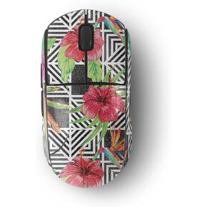 MightySkins Glossy Glitter Skin Compatible with Logitech G Pro Wireless Gaming Mouse - Pop Hibiscus | Protective, Durable High-Gloss Glitter Finish | Easy to Apply