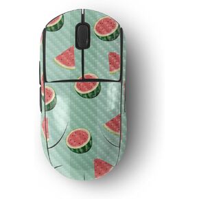 MightySkins Carbon Fiber Skin Compatible with Logitech G Pro Wireless Gaming Mouse - Watermelon Patch | Protective, Durable Textured Carbon Fiber Finish | Easy to Apply
