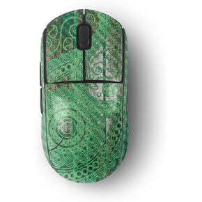 MightySkins Carbon Fiber Skin Compatible with Logitech G Pro Wireless Gaming Mouse - Vintage Paisley | Protective, Durable Textured Carbon Fiber Finish | Easy to Apply