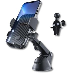 3-in-1 Car Phone Holder Mount - Multifunctional Phone Mount for Dashboard, Windshield, and Air Vent - 360-Degree Rotation - Secure Car Phone Holder for iPhone & Android - Ultra-Grip Suction