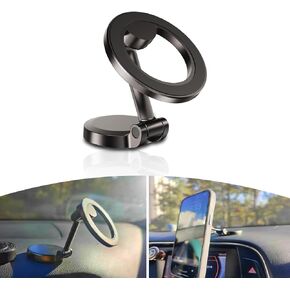 1 PC Car Mobile Phone Holder, 1080 Degree Wide-Angle Foldable Adsorption One-Handed Operation Navigation Stand, Paste Fixed Anti-Shake Bracket, Universal for iPhone 15/14/13/12 Pro (Black)