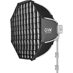 GVM 25.6inch/65cm Octagonal Softbox, Quick Release Bowens Mount Softbox with Diffusers/Honeycomb Grid/Carrying Bag, Light Dome Compatible with LED Video Light/Spotlight/Flash for Photography Studio