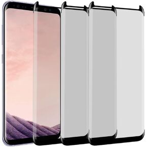 3 Pack Screen Protector for Galaxy S8+ G955,3D Curved Anti-Scratch 9H Hardness Full Coverage Silk Print Black Tempered glass Protective Film.