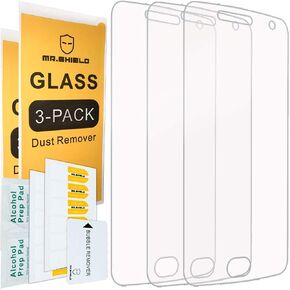 [3-PACK]- Mr.Shield Designed For Motorola Moto G5 Plus/Moto G Plus (5th Generation) [Tempered Glass] Screen Protector [0.3mm Ultra Thin 9H Hardness 2.5D Round Edge] with Lifetime Replacement