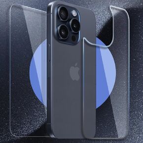 for iPhone 15 Pro Back Glass Protector [2-Pack], iPhone 15 Pro Back Screen Protector Rear Tempered Glass for 15 Pro [New Version] (6.1 inch)