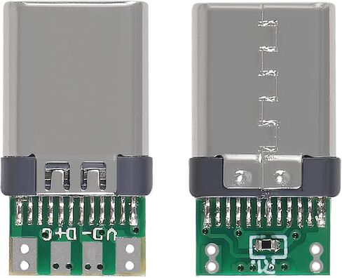 10pcs USB 3.1 Type C Connector 24 Pins Female Plug Socket Receptacle Adapter to Solder Wire & Cable 24P PCB Board Support Module (Female) in Saudi Arabia