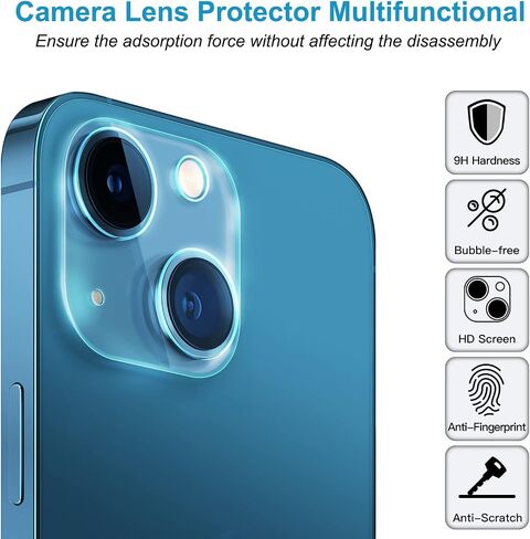 McgojoHi [عبوة من قطعتين واقي عدسة الكاميرا لهاتف iPhone 15 Pro/15 Pro Max، غطاء شاشة كامل من الزجاج المقسى عالي الدقة لعدسة الكاميرا الشفافة، طبقة حماية لشاشة الكاميرا مقاومة للخدش بقوة 9H in Kuwait