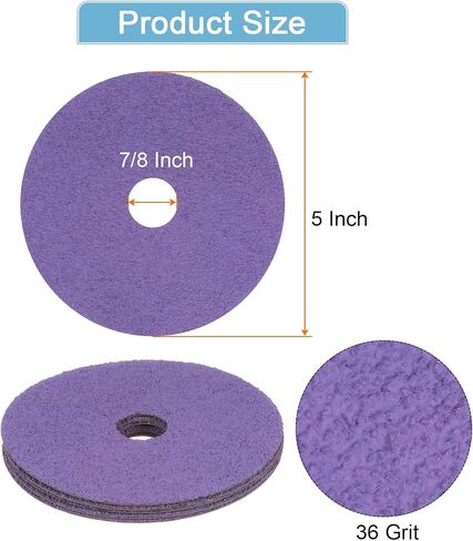 HARFINGTON 25PCS Fiber Grinding and Sanding Discs 5" x 7/8" 60 Grit Ceramic Resin Fiber Abrasive Discs for Grinding Polishing, Red Brown in Saudi Arabia