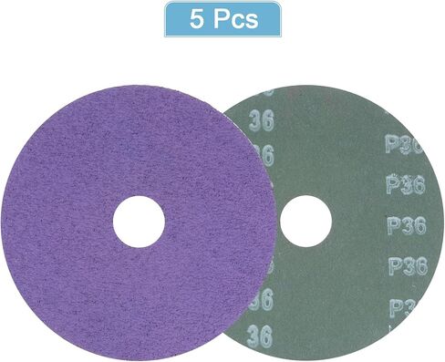 HARFINGTON 25PCS Fiber Grinding and Sanding Discs 5" x 7/8" 60 Grit Ceramic Resin Fiber Abrasive Discs for Grinding Polishing, Red Brown in Saudi Arabia