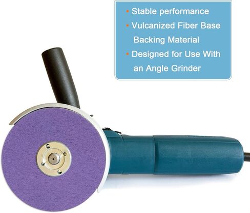 HARFINGTON 25PCS Fiber Grinding and Sanding Discs 5" x 7/8" 60 Grit Ceramic Resin Fiber Abrasive Discs for Grinding Polishing, Red Brown in Saudi Arabia