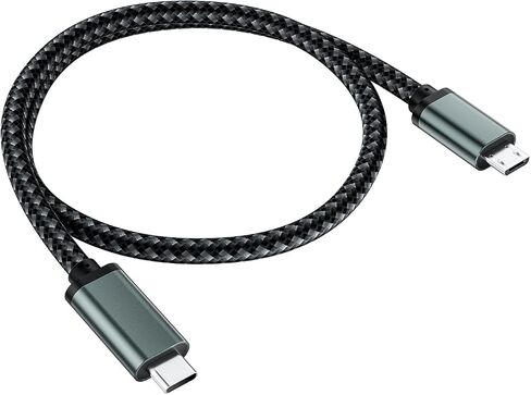 USB C to Micro USB Cable 1FT, Short 0.3M Braided Type C to Micro USB Cable in Saudi Arabia