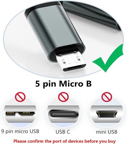 USB C to Micro USB Cable 1FT, Short 0.3M Braided Type C to Micro USB Cable in Saudi Arabia
